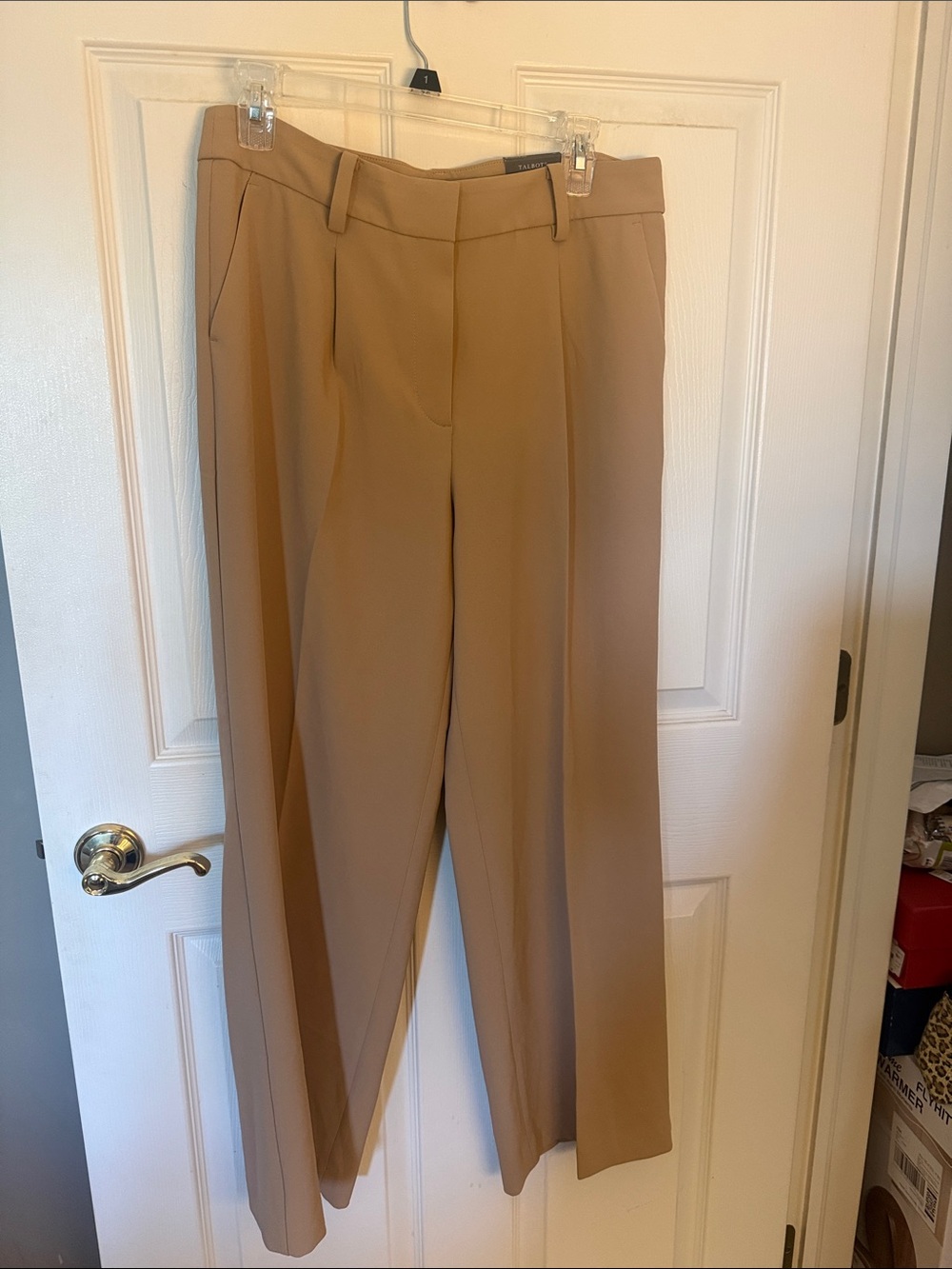 Talbots Weston Wide-Leg Dress Pants in Camel.  NWT Sz 8P